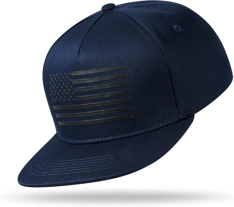 UALON Baseball Cap, Snapback Trucker Hat for Men & Women with American Flag and Adjustable, Breathable Mesh, Flat Bill Hats - Image 2